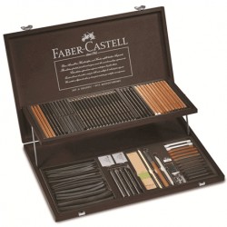 Caja madera set completo PITT Monochrome Faber castell